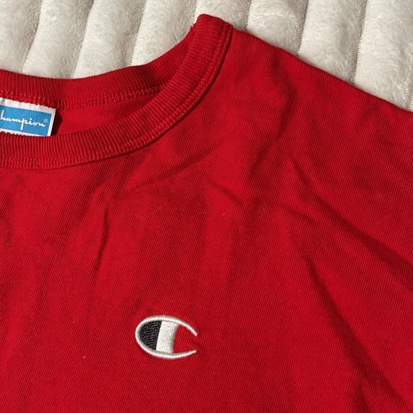 Champion Red Cropped Tee | Size Medium - Picture 2 of 4